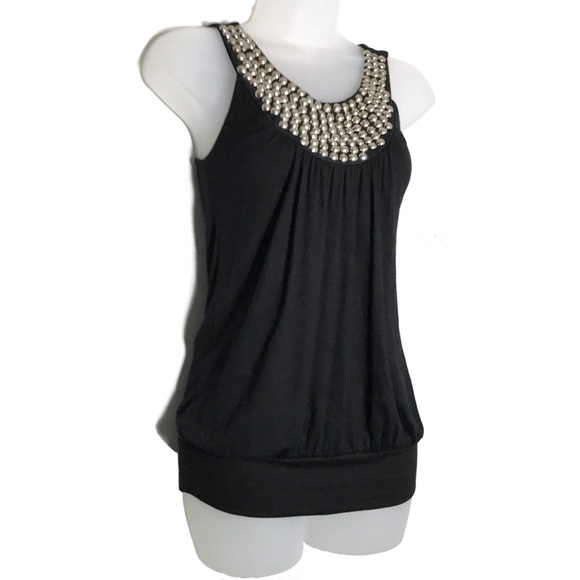 Metal Studded Sleeveless Blouse / Tank - S - Picture 2 of 8